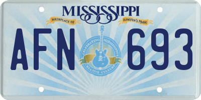 MS license plate AFN693