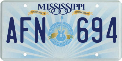 MS license plate AFN694