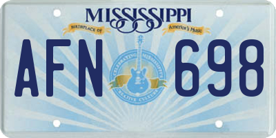 MS license plate AFN698