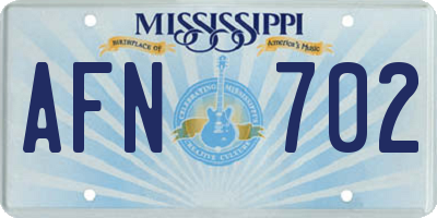MS license plate AFN702
