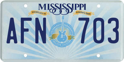 MS license plate AFN703