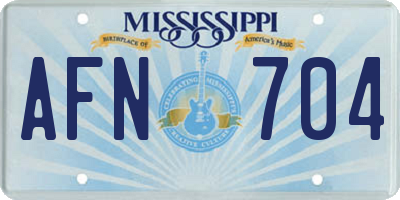 MS license plate AFN704