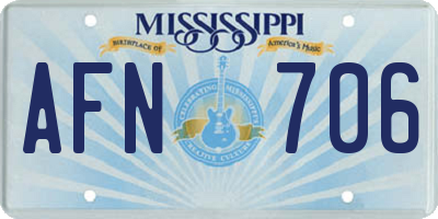 MS license plate AFN706