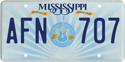 MS license plate AFN707