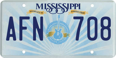 MS license plate AFN708