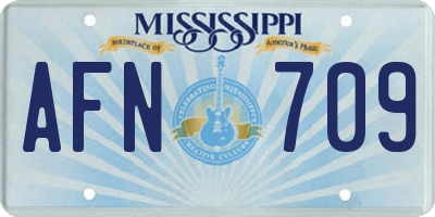 MS license plate AFN709