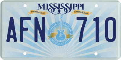 MS license plate AFN710