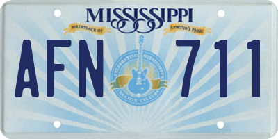 MS license plate AFN711