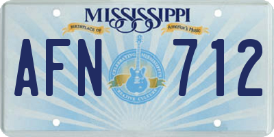 MS license plate AFN712