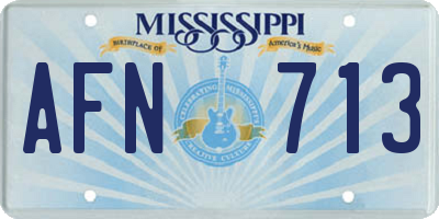 MS license plate AFN713