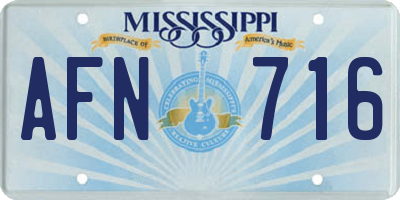 MS license plate AFN716