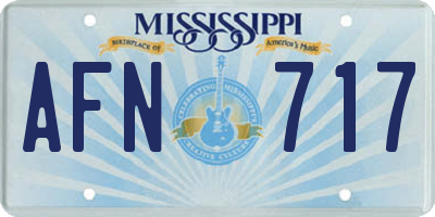 MS license plate AFN717