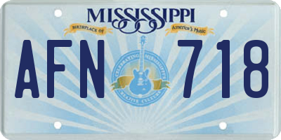 MS license plate AFN718