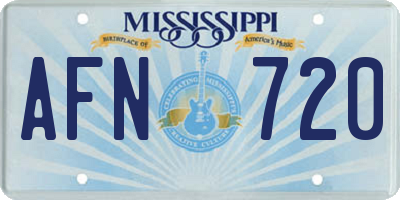 MS license plate AFN720