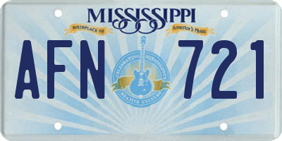MS license plate AFN721