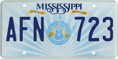 MS license plate AFN723