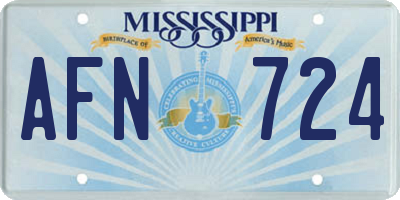MS license plate AFN724