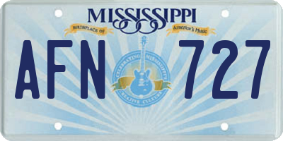 MS license plate AFN727