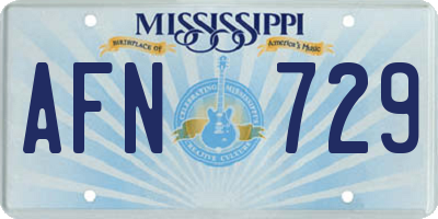MS license plate AFN729