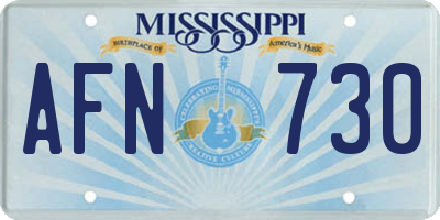 MS license plate AFN730