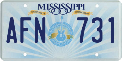 MS license plate AFN731