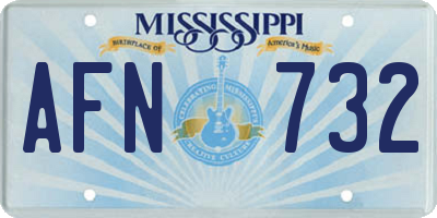 MS license plate AFN732