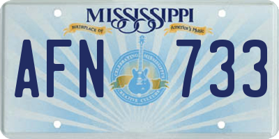 MS license plate AFN733