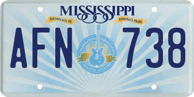MS license plate AFN738