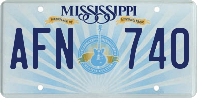 MS license plate AFN740