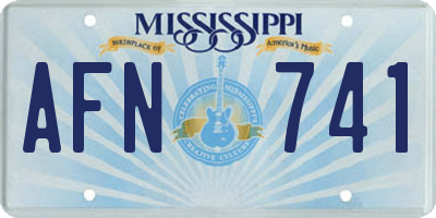 MS license plate AFN741