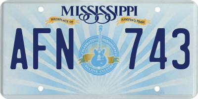 MS license plate AFN743