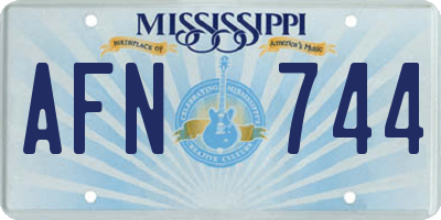 MS license plate AFN744