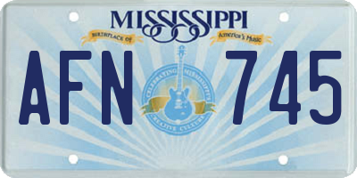MS license plate AFN745