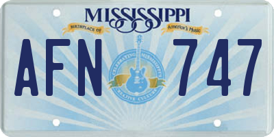 MS license plate AFN747