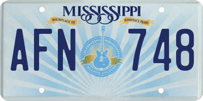 MS license plate AFN748