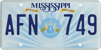 MS license plate AFN749