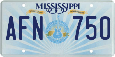 MS license plate AFN750