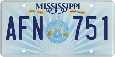 MS license plate AFN751