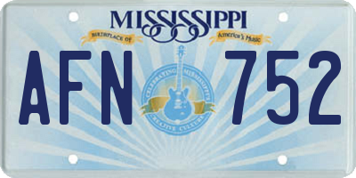 MS license plate AFN752
