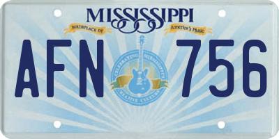 MS license plate AFN756