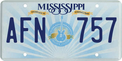 MS license plate AFN757
