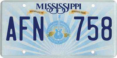 MS license plate AFN758