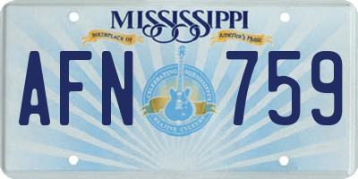MS license plate AFN759