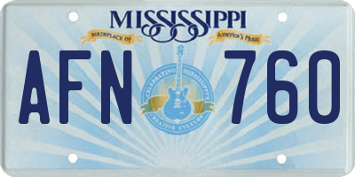 MS license plate AFN760