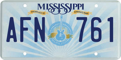 MS license plate AFN761