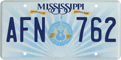 MS license plate AFN762