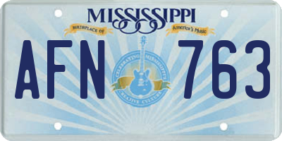 MS license plate AFN763