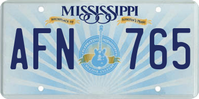 MS license plate AFN765
