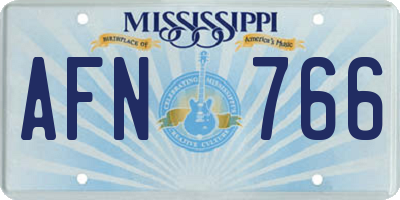 MS license plate AFN766