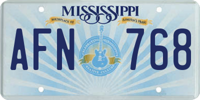 MS license plate AFN768